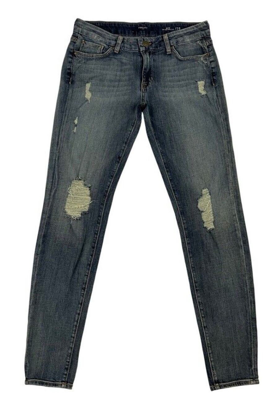 Fidelity Denim Ace Mid Rise Ultra Slim Jeans Womens Size 28 Blue 888 Vintage USA